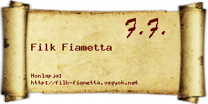 Filk Fiametta névjegykártya